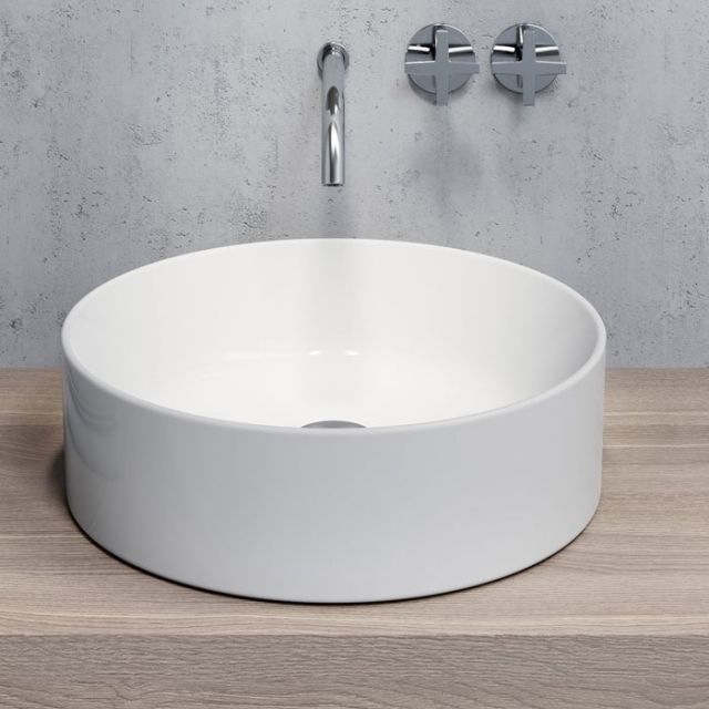 GSI Ceramica Kube X 942711 Lavabo Da Appoggio-Ø 45 cm-Bianco Opaco