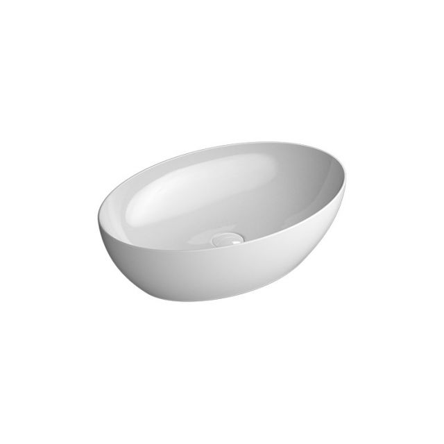 GSI Ceramica Pura 884211 Lavabo Da Appoggio-60 x 42 x H 16 cm-Bianco Opaco